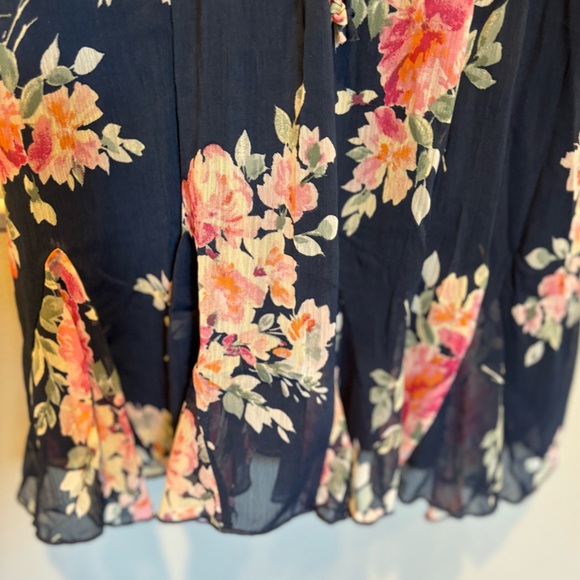 Women's Navy Blue Floral Dress with Floral Print -Francesca's Trixxi Siz… - Picture 2 of 11